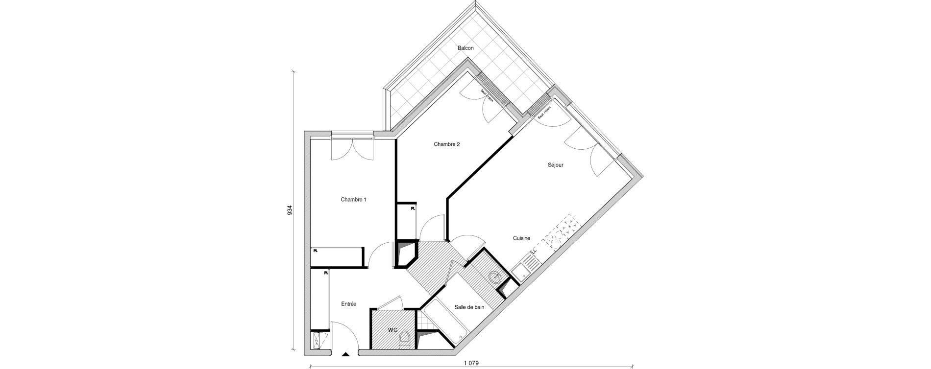 Appartement T3 de 61,48 m2 &agrave; Saint-Maur-Des-Foss&eacute;s Adamville