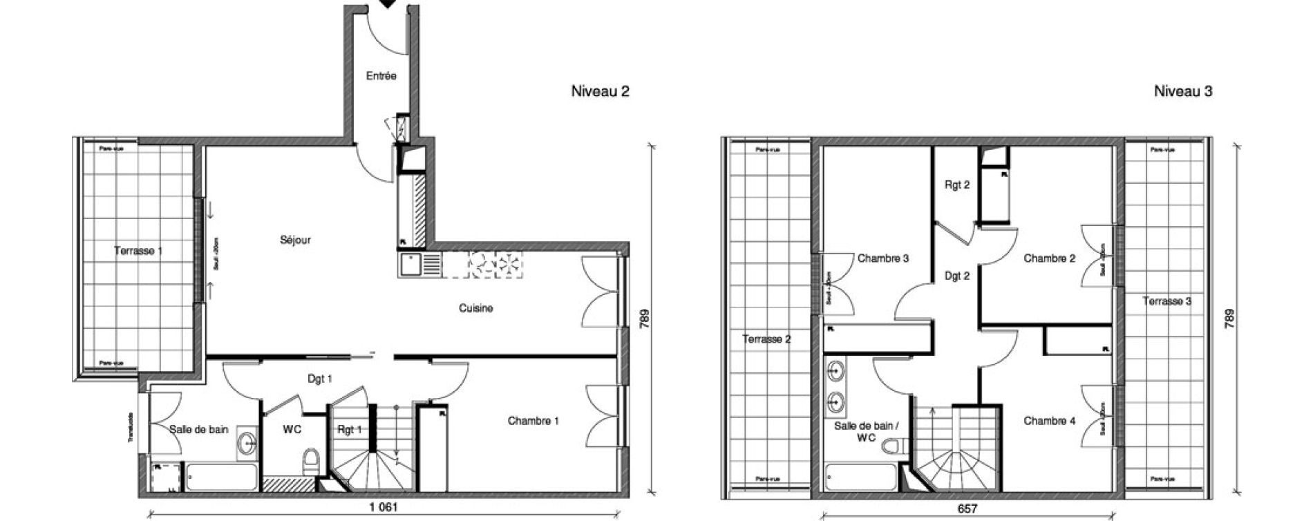 Duplex T5 de 110,28 m2 &agrave; Saint-Maur-Des-Foss&eacute;s Adamville