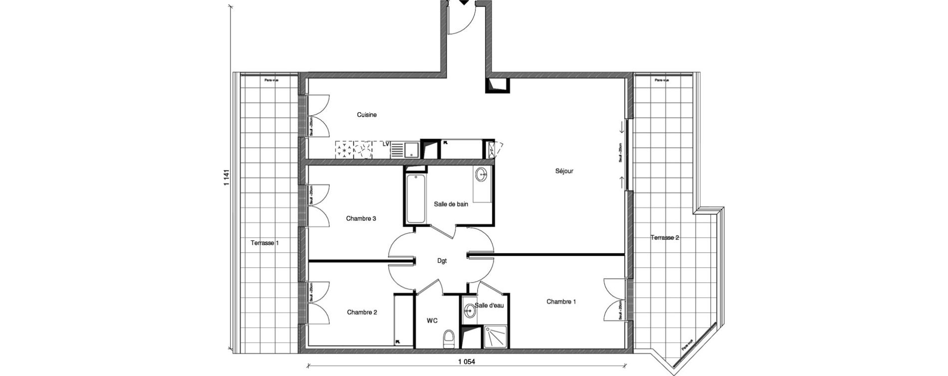 Appartement T4 de 92,67 m2 &agrave; Saint-Maur-Des-Foss&eacute;s Adamville