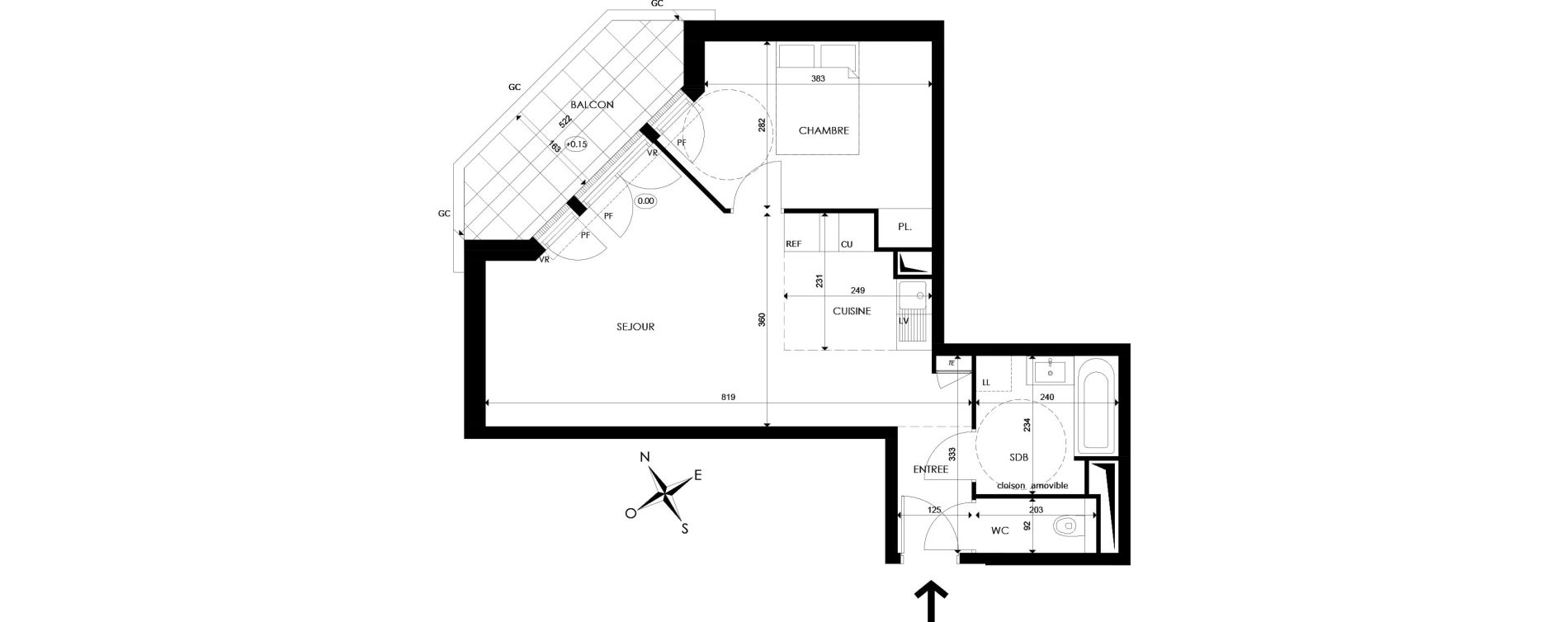 Appartement T2 de 49,08 m2 &agrave; Saint-Maur-Des-Foss&eacute;s Champignol