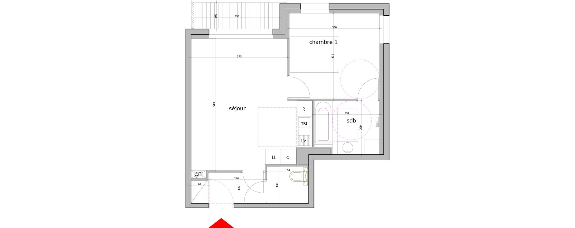 Appartement T2 de 43,48 m2 &agrave; Saint-Maur-Des-Foss&eacute;s La varenne saint hilaire