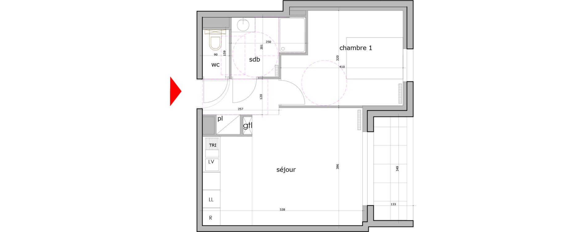 Appartement T2 de 40,79 m2 &agrave; Saint-Maur-Des-Foss&eacute;s La varenne saint hilaire