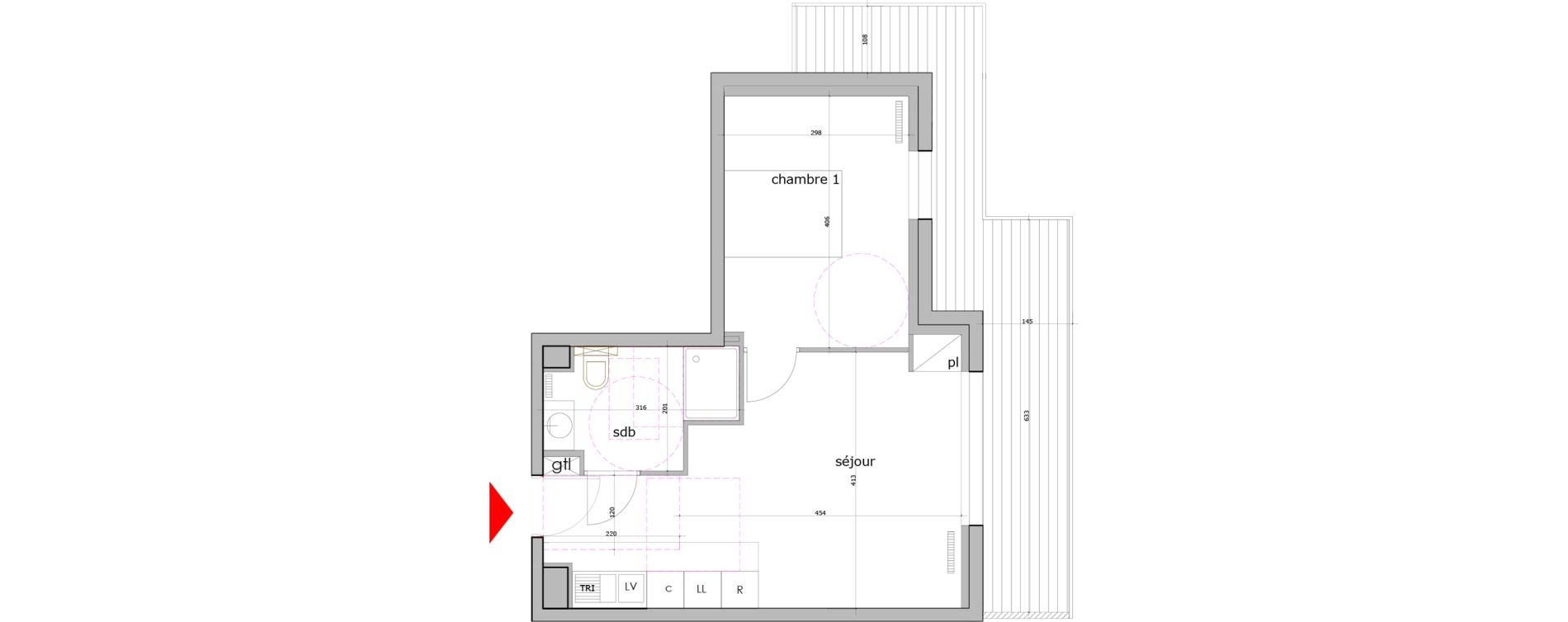 Appartement T2 de 39,39 m2 &agrave; Saint-Maur-Des-Foss&eacute;s La varenne saint hilaire