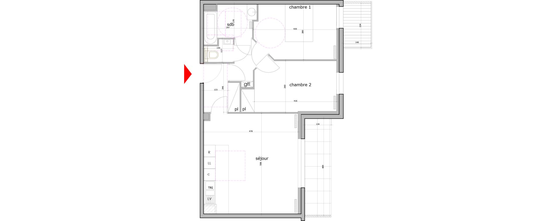 Appartement T3 de 59,09 m2 &agrave; Saint-Maur-Des-Foss&eacute;s La varenne saint hilaire