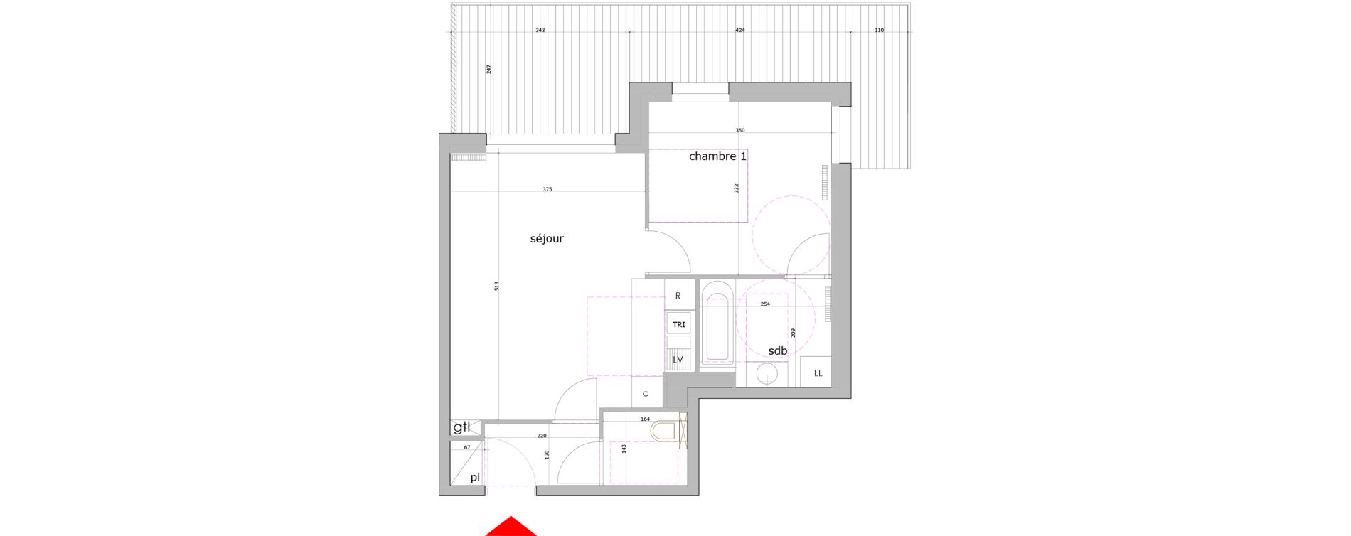 Appartement T2 de 43,48 m2 &agrave; Saint-Maur-Des-Foss&eacute;s La varenne saint hilaire