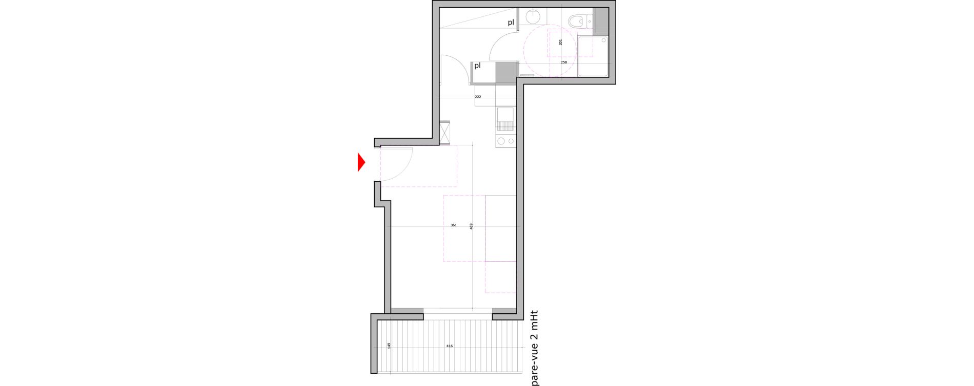 Appartement T1 de 30,42 m2 &agrave; Saint-Maur-Des-Foss&eacute;s La varenne saint hilaire