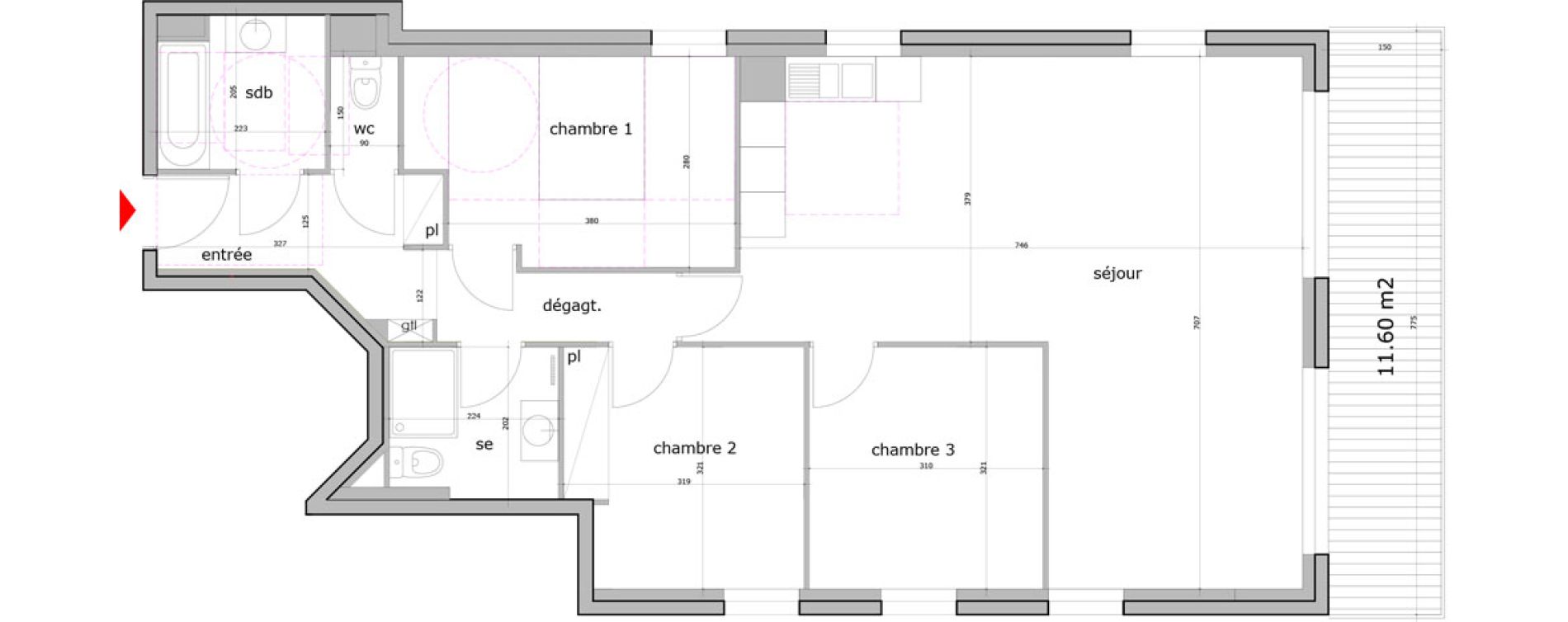 Appartement T4 de 89,74 m2 &agrave; Saint-Maur-Des-Foss&eacute;s La varenne saint hilaire