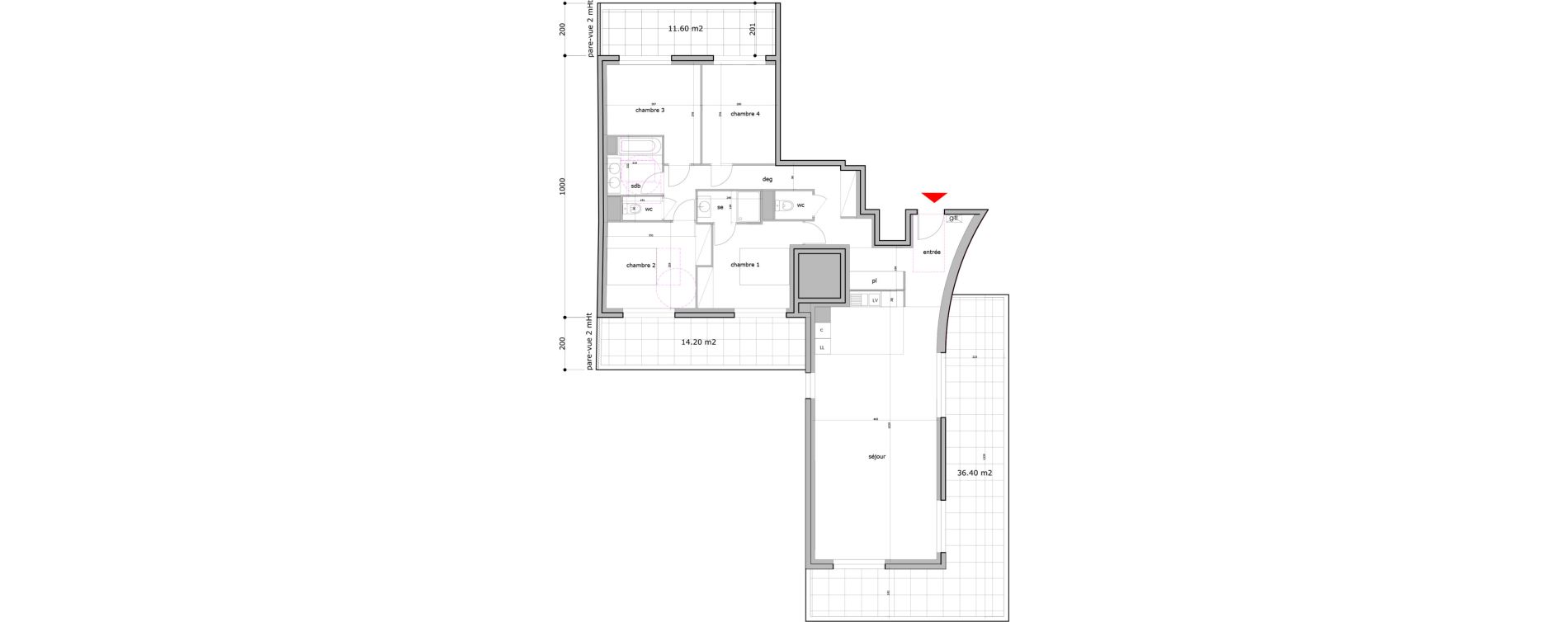 Appartement T5 de 124,26 m2 &agrave; Saint-Maur-Des-Foss&eacute;s La varenne saint hilaire