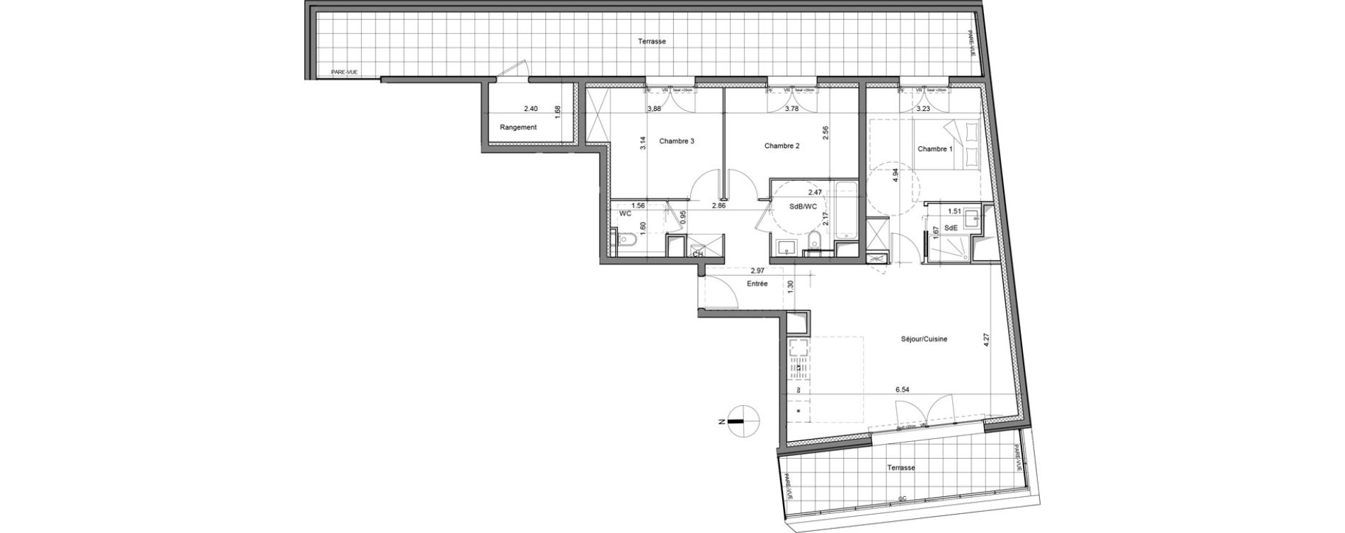 Appartement T4 de 80,81 m2 &agrave; Saint-Maur-Des-Foss&eacute;s Les muriers