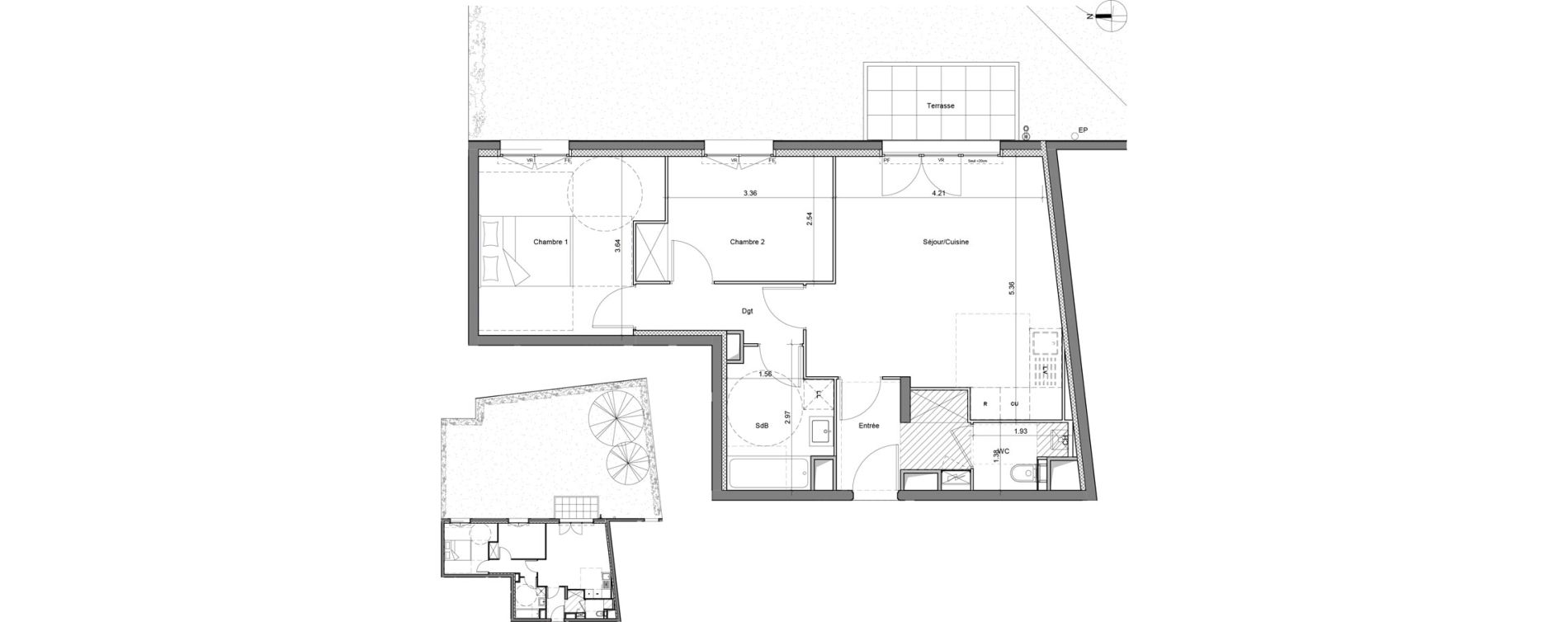 Appartement T3 de 61,08 m2 &agrave; Saint-Maur-Des-Foss&eacute;s Les muriers
