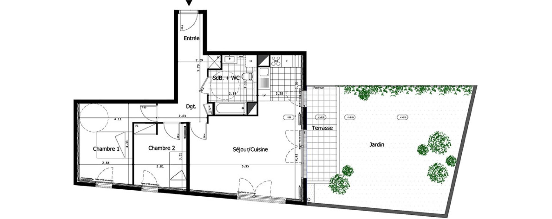 Appartement T3 de 71,50 m2 &agrave; Saint-Maurice Centre