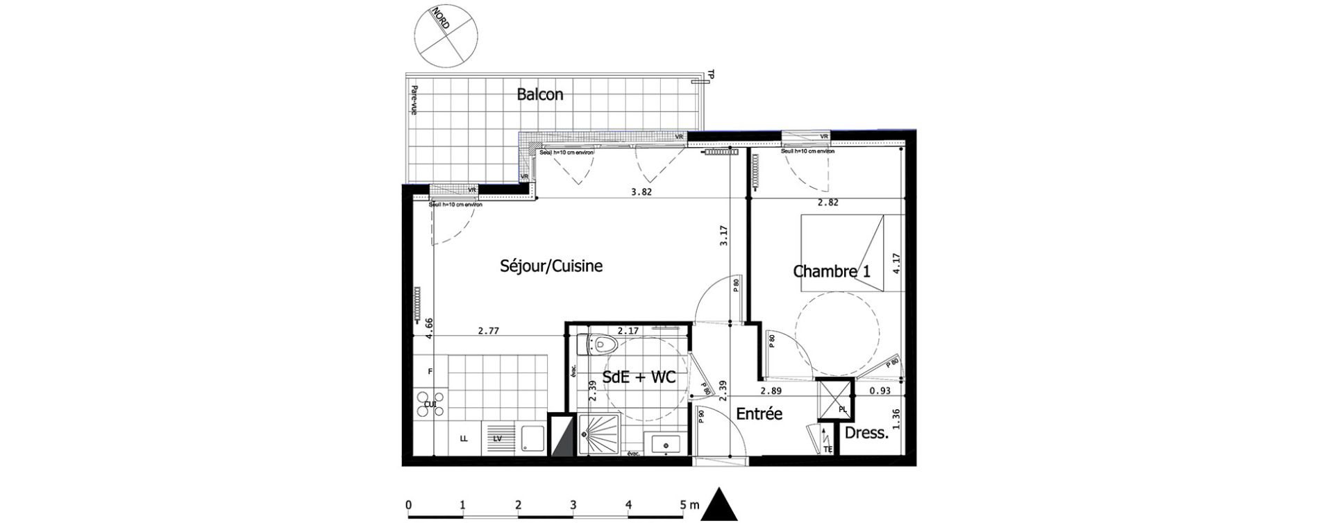 Appartement T2 de 46,49 m2 &agrave; Saint-Maurice Centre