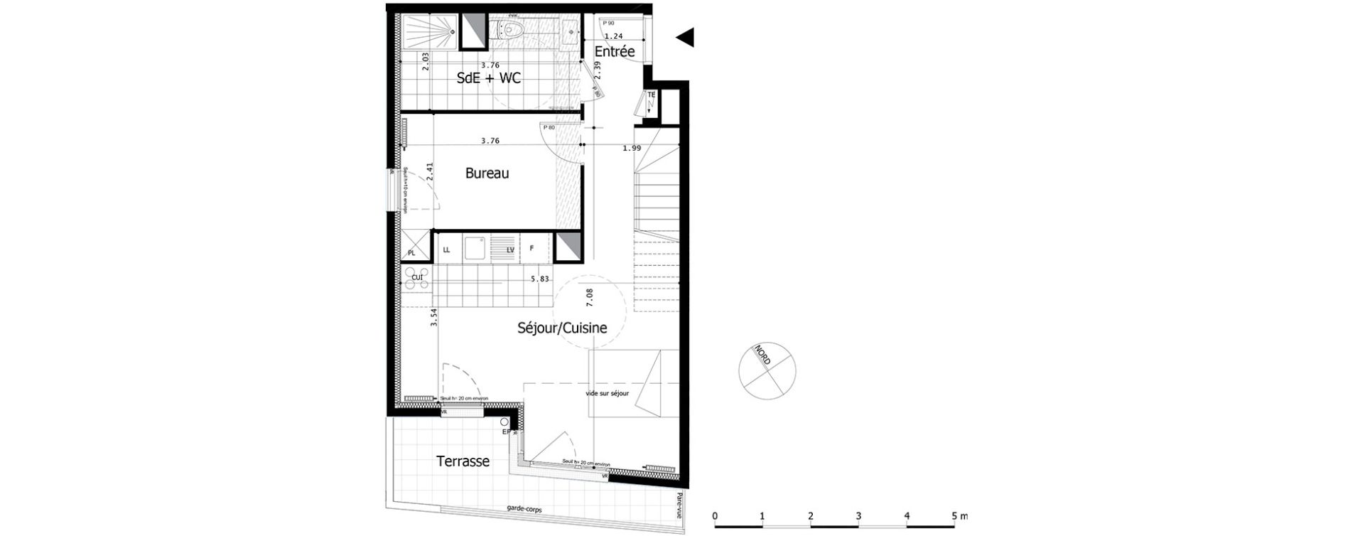 Duplex T4 de 85,48 m2 &agrave; Saint-Maurice Centre