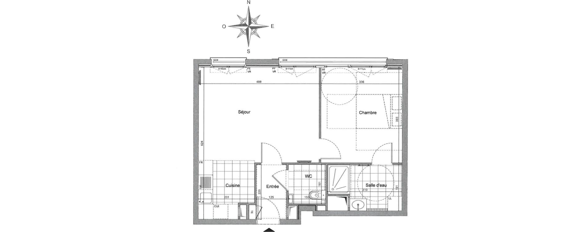 Appartement T2 de 48,20 m2 &agrave; Saint-Maurice Ouest - plateau
