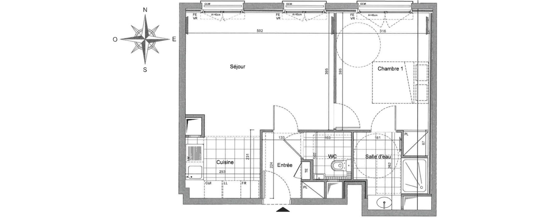 Appartement T2 de 48,87 m2 &agrave; Saint-Maurice Ouest - plateau
