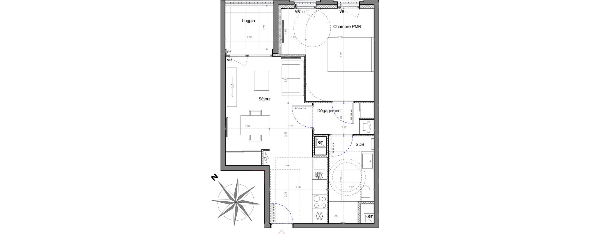 Appartement T2 de 42,72 m2 &agrave; Sucy-En-Brie Le centre
