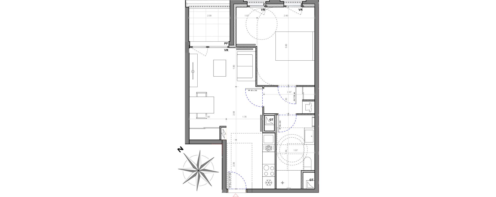 Appartement T2 de 42,72 m2 &agrave; Sucy-En-Brie Le centre