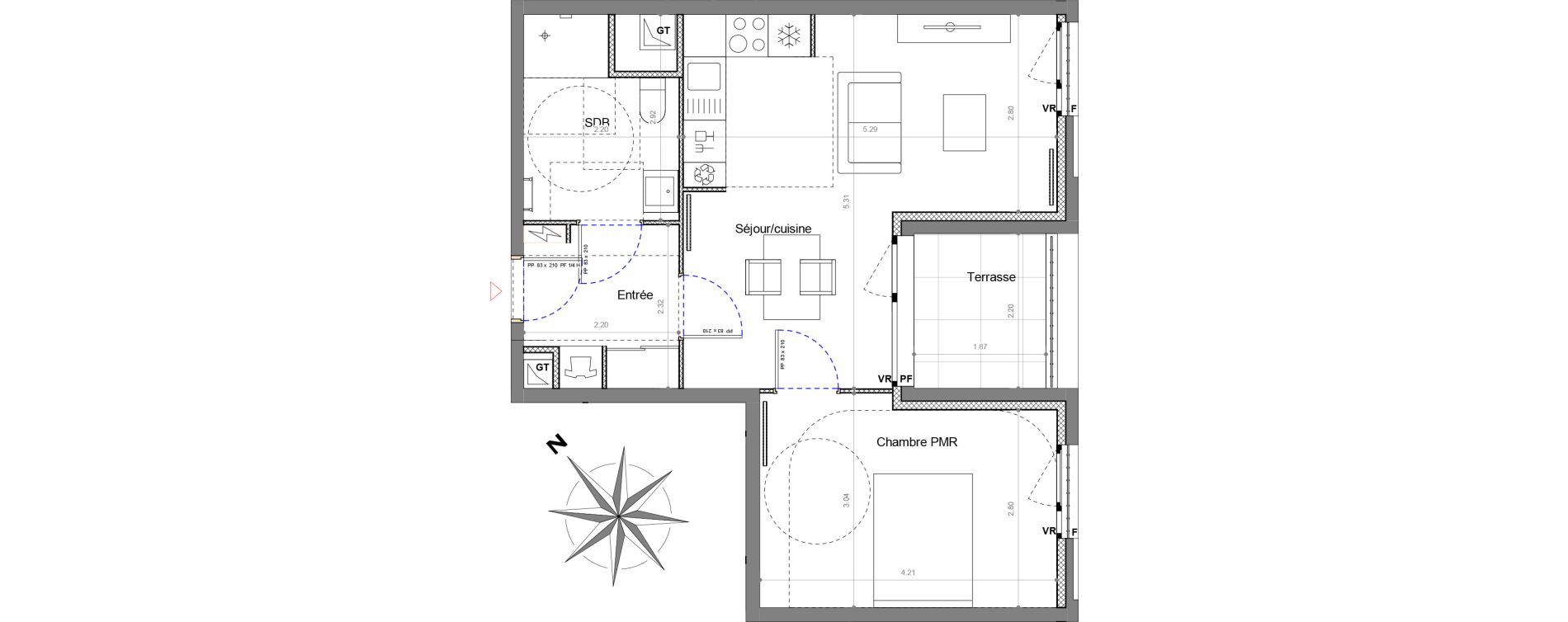 Appartement T2 de 44,53 m2 &agrave; Sucy-En-Brie Le centre