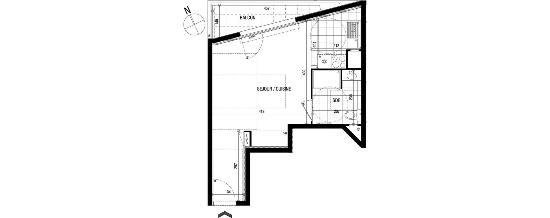 Appartement T1 de 31,07 m2 &agrave; Sucy-En-Brie Centre