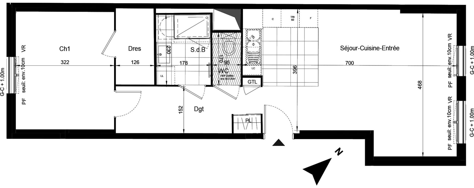 Appartement T2 de 57,68 m2 &agrave; Sucy-En-Brie Le centre