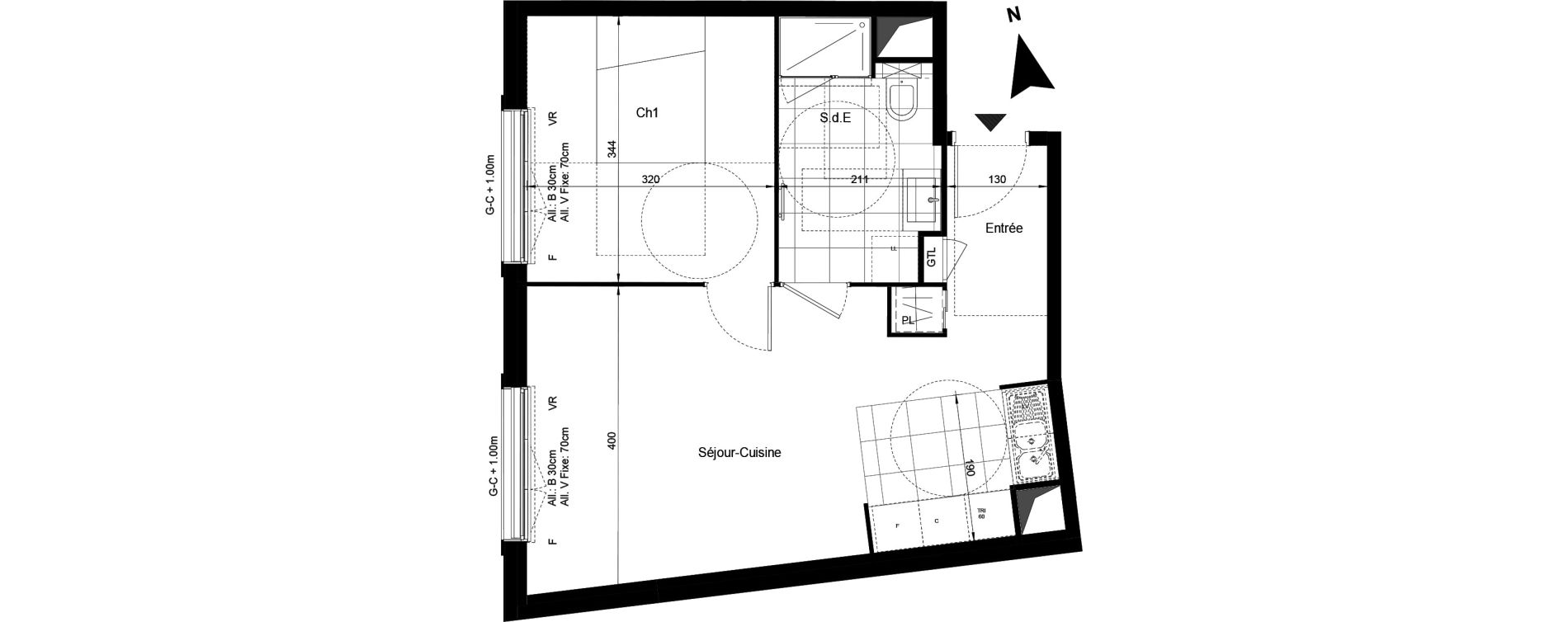 Appartement T2 de 43,74 m2 &agrave; Sucy-En-Brie Le centre