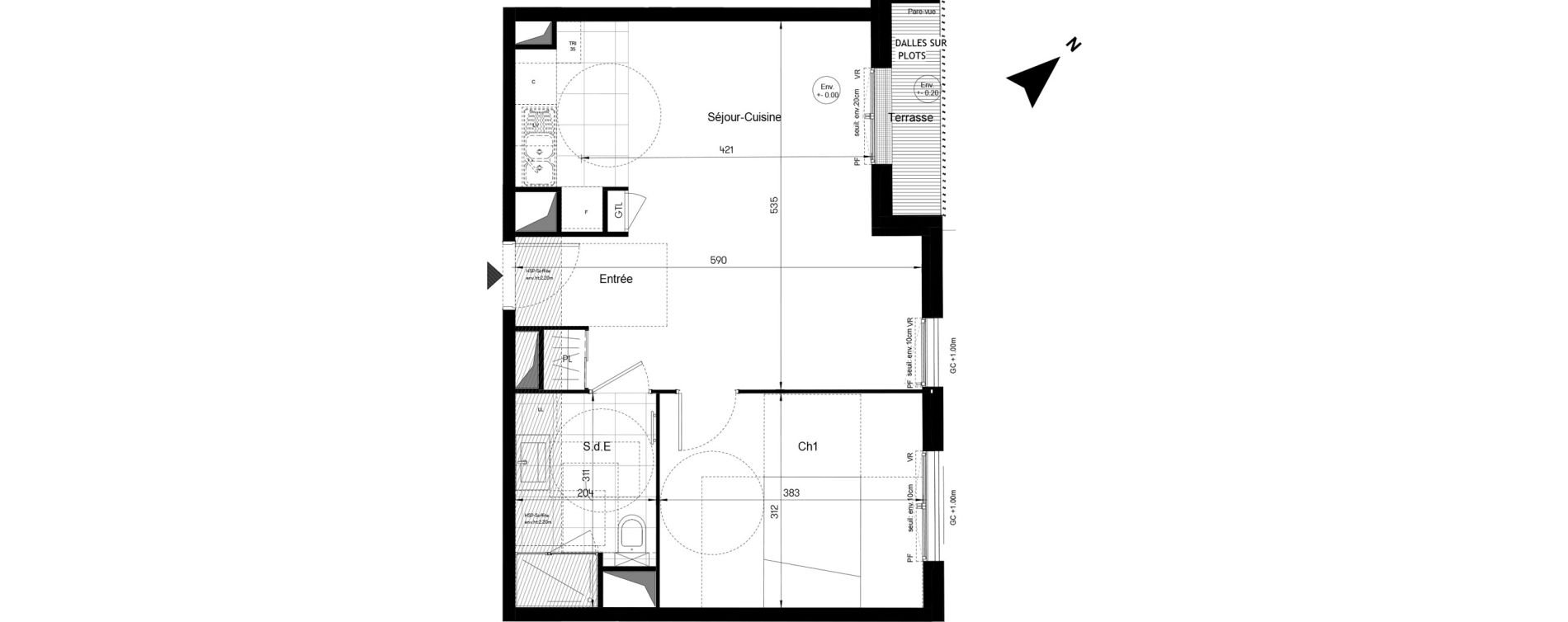 Appartement T2 de 45,56 m2 &agrave; Sucy-En-Brie Le centre