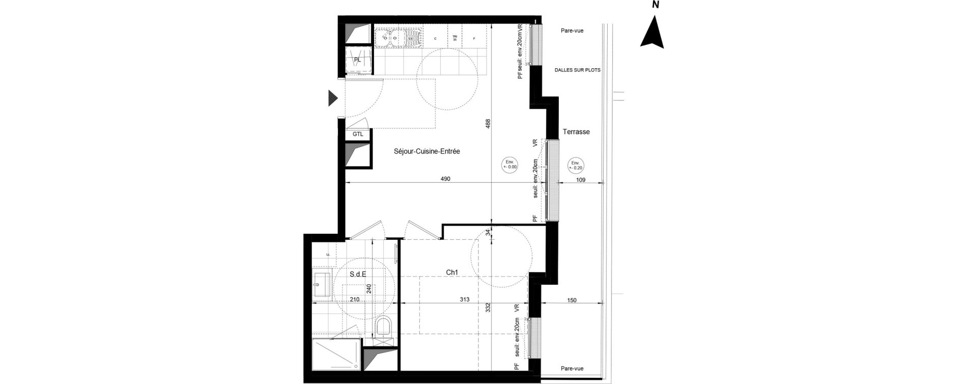Appartement T2 de 40,09 m2 &agrave; Sucy-En-Brie Le centre