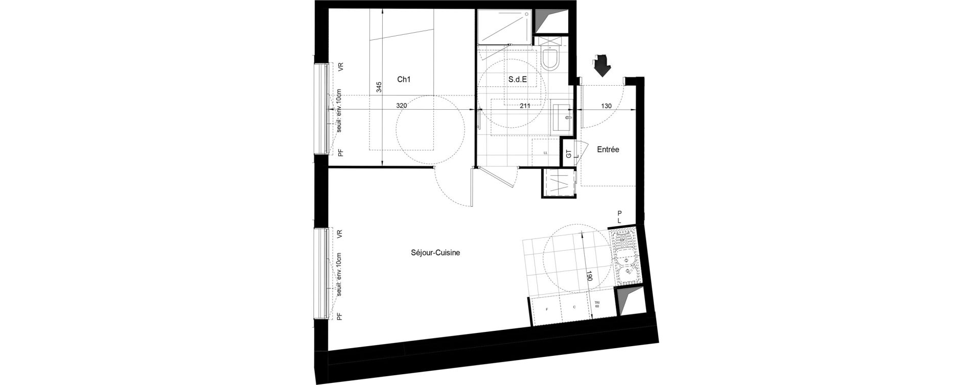 Appartement T2 de 43,71 m2 &agrave; Sucy-En-Brie Le centre