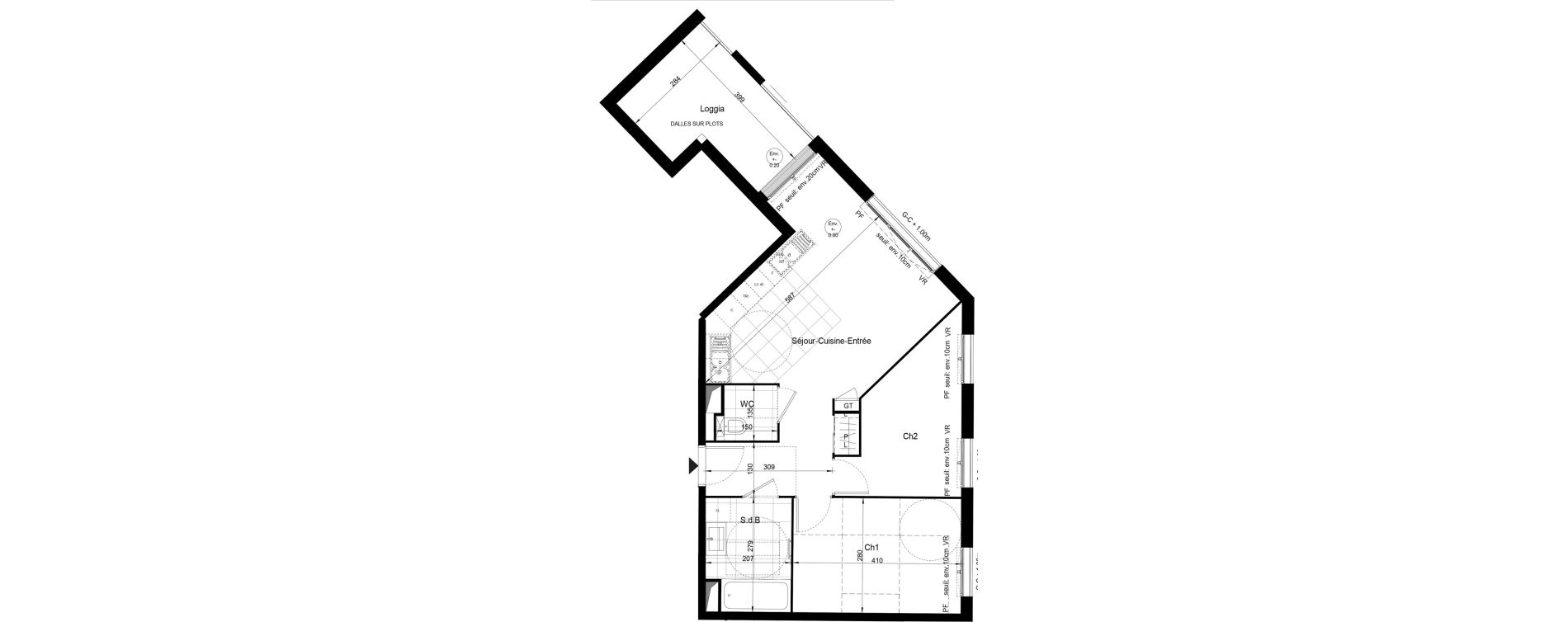 Appartement T3 de 55,38 m2 &agrave; Sucy-En-Brie Le centre