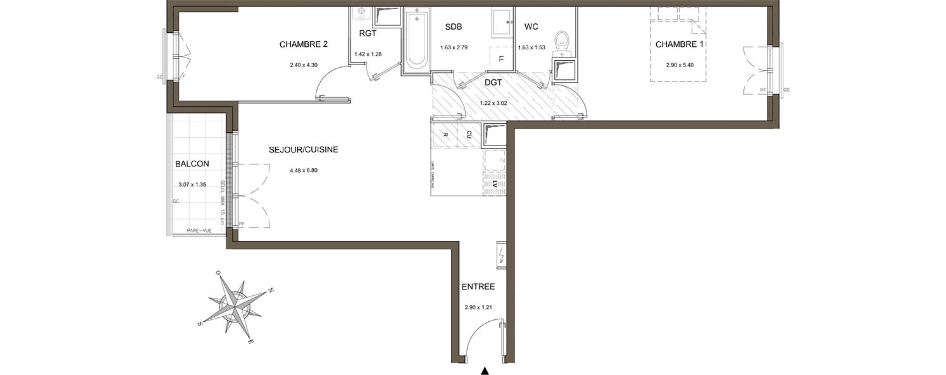 Appartement T3 de 64,14 m2 &agrave; Sucy-En-Brie Gare - zone industrielle