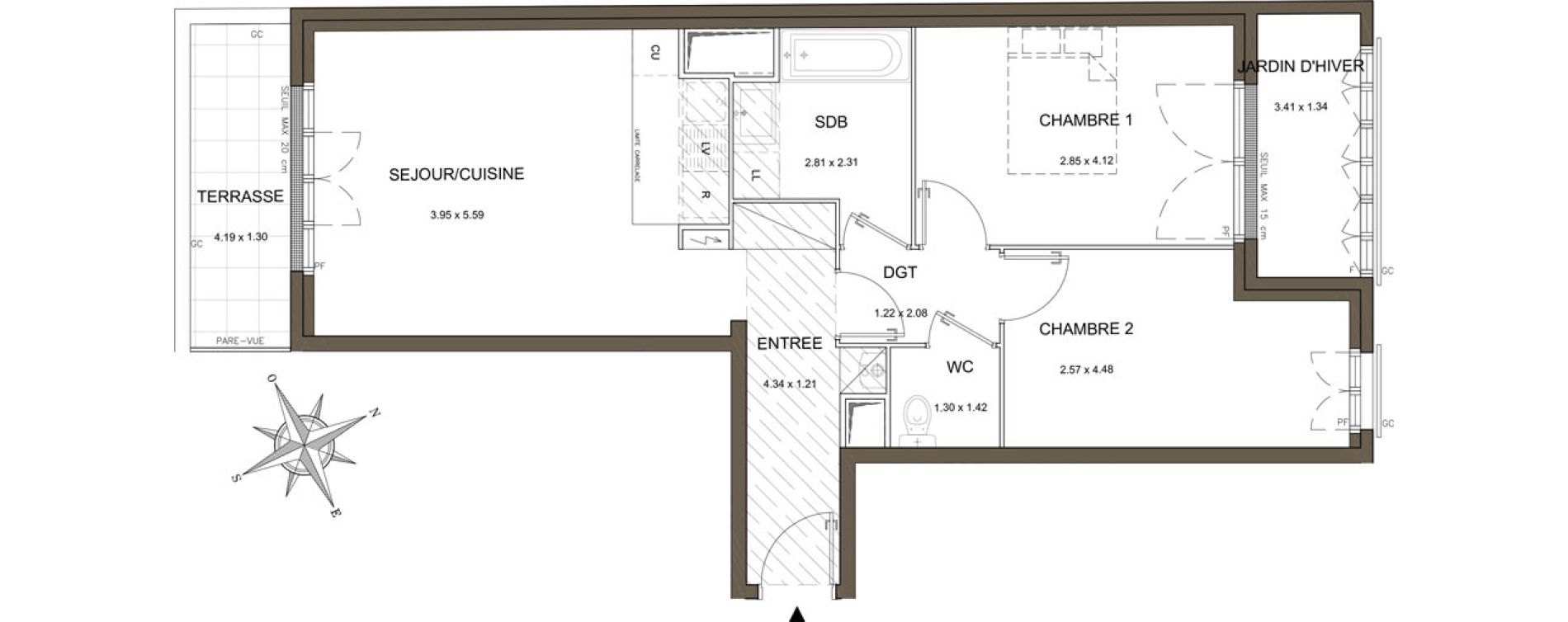 Appartement T3 de 59,04 m2 &agrave; Sucy-En-Brie Gare - zone industrielle