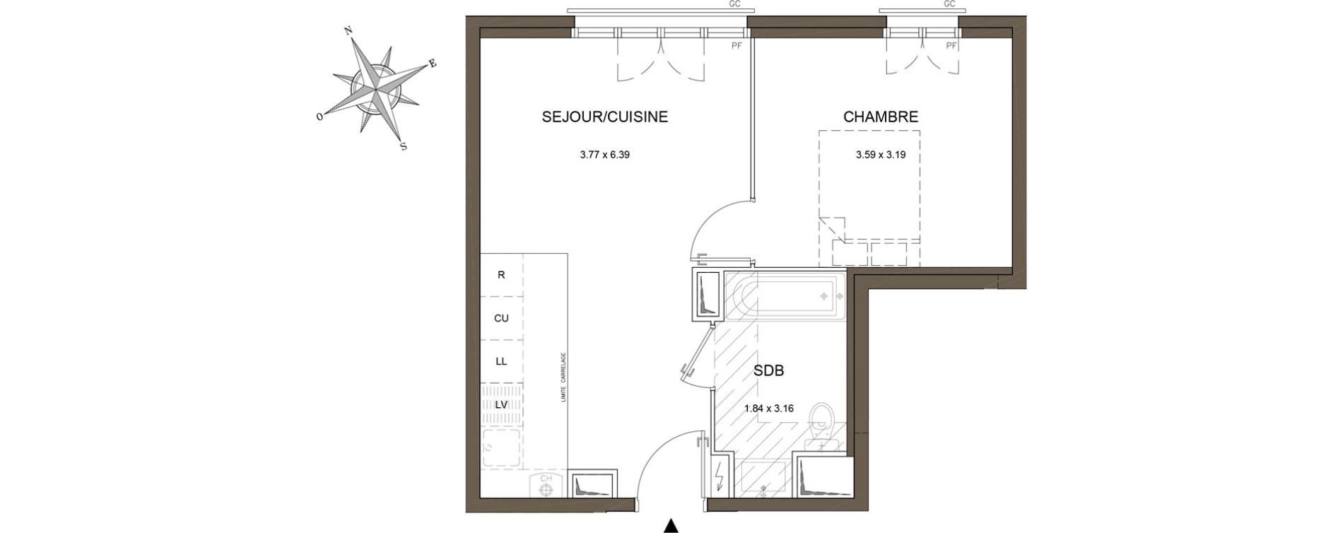 Appartement T2 de 38,33 m2 &agrave; Sucy-En-Brie Gare - zone industrielle