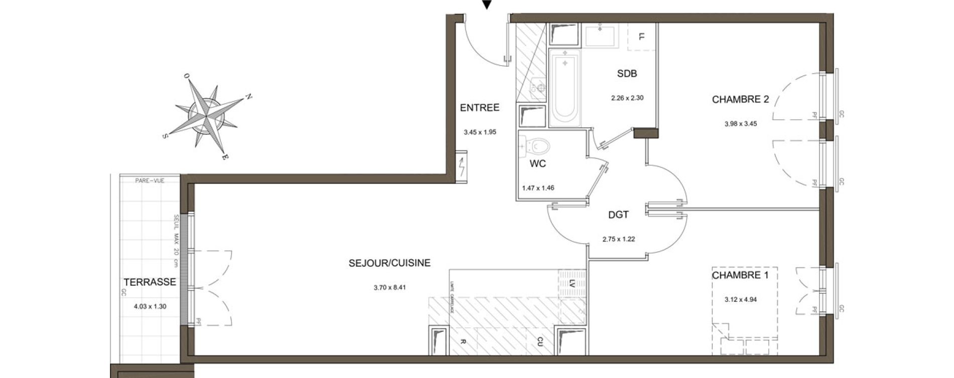 Appartement T3 de 73,80 m2 &agrave; Sucy-En-Brie Gare - zone industrielle