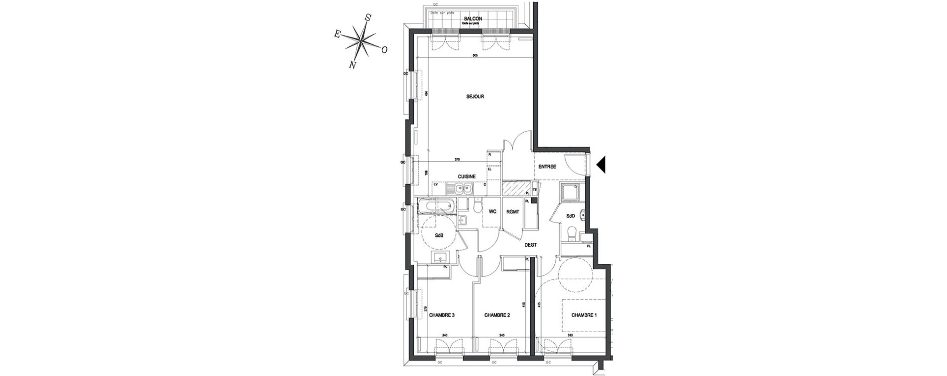 Appartement T4 de 89,84 m2 &agrave; Thiais Centre