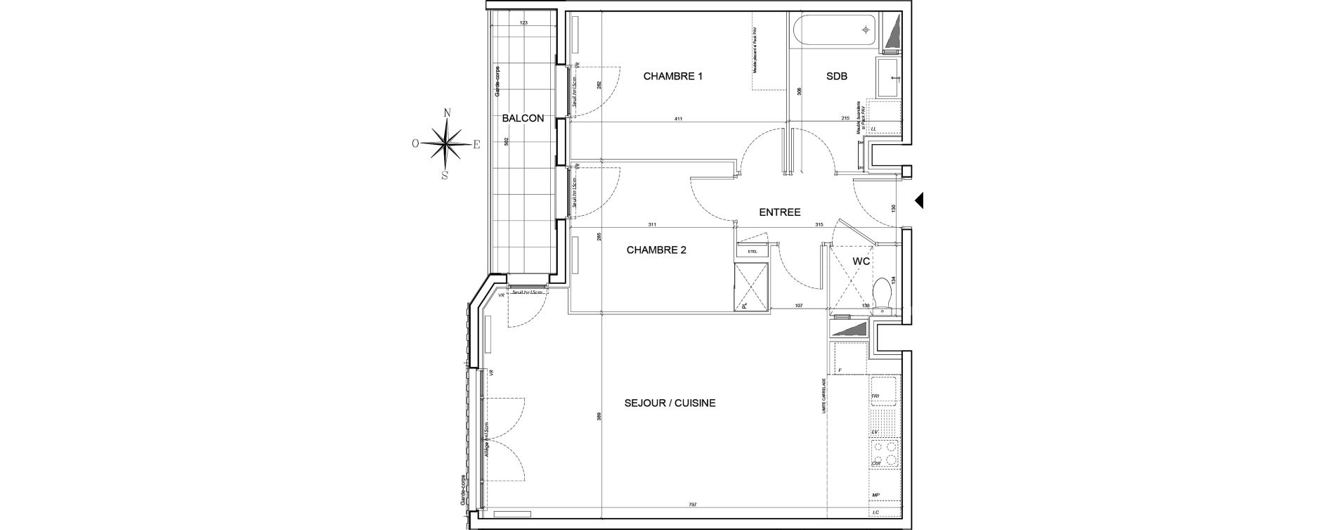 Appartement T3 de 65,10 m2 &agrave; Thiais La belle epine