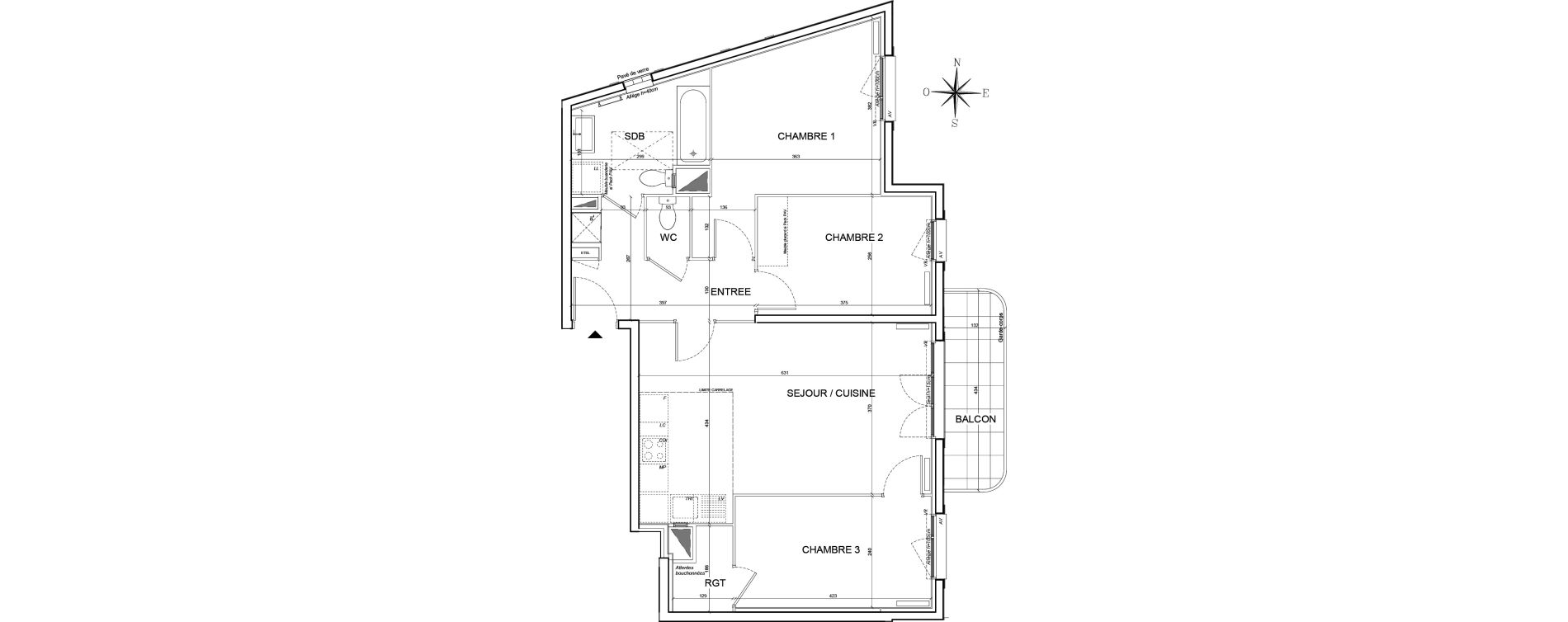 Appartement T4 de 74,52 m2 &agrave; Thiais La belle epine