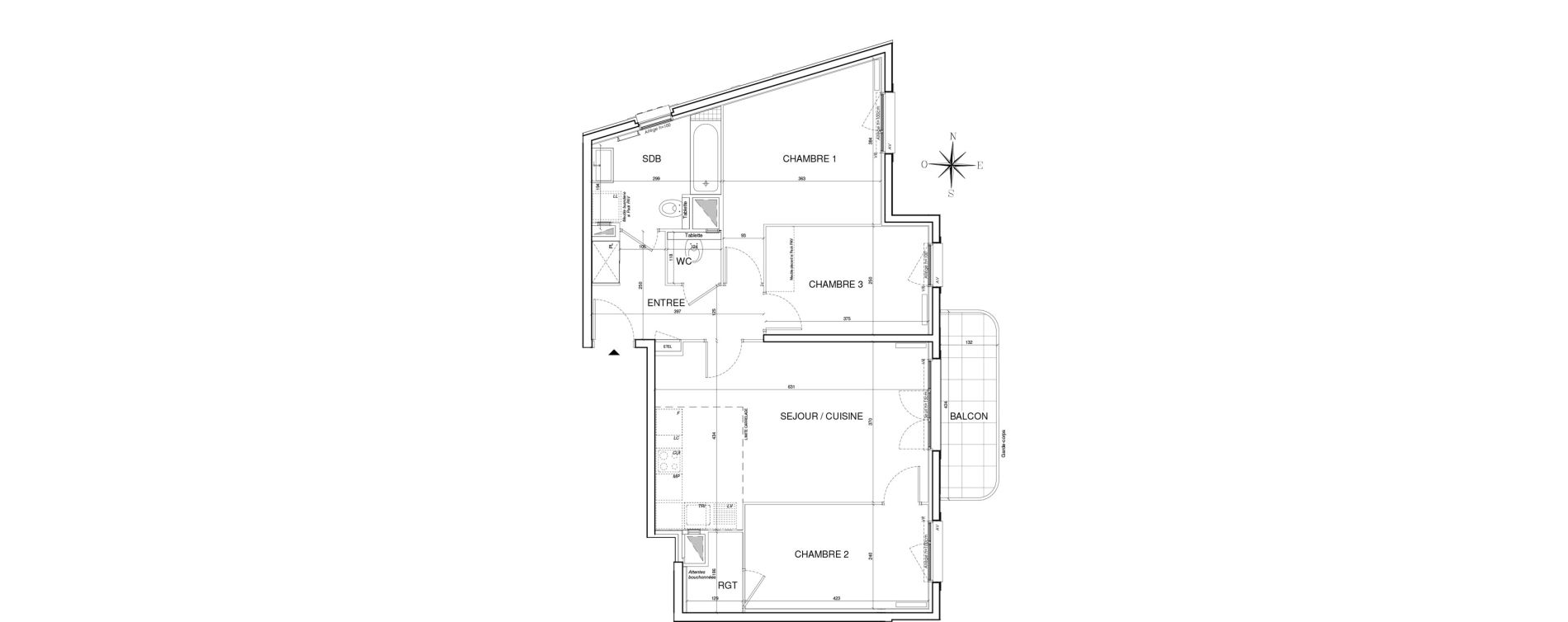Appartement T4 de 74,04 m2 &agrave; Thiais La belle epine