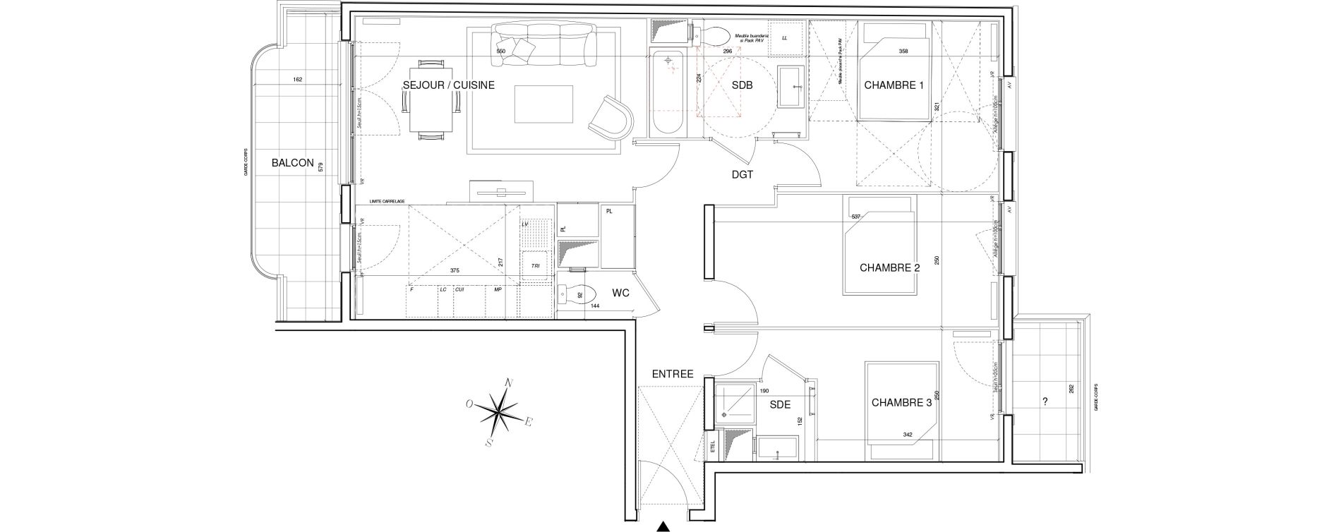 Appartement T4 de 88,05 m2 &agrave; Thiais Centre