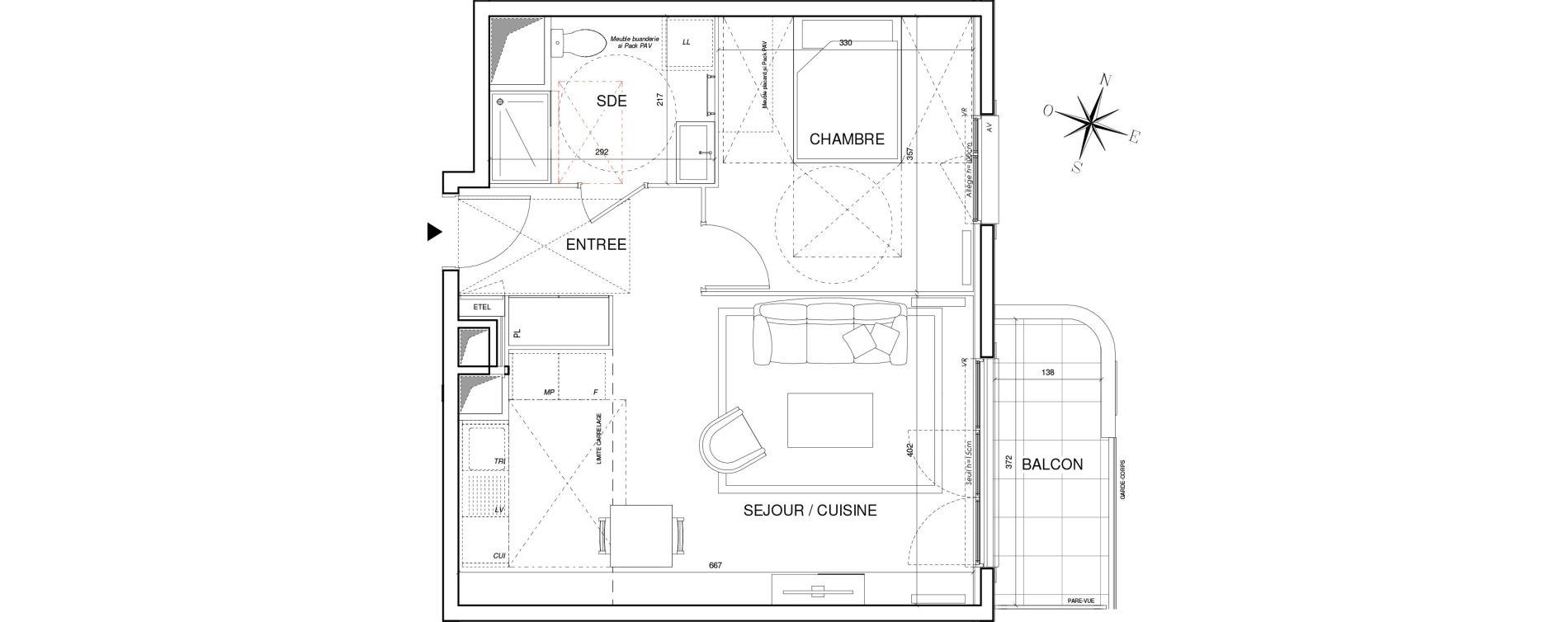 Appartement T2 de 47,64 m2 &agrave; Thiais Centre