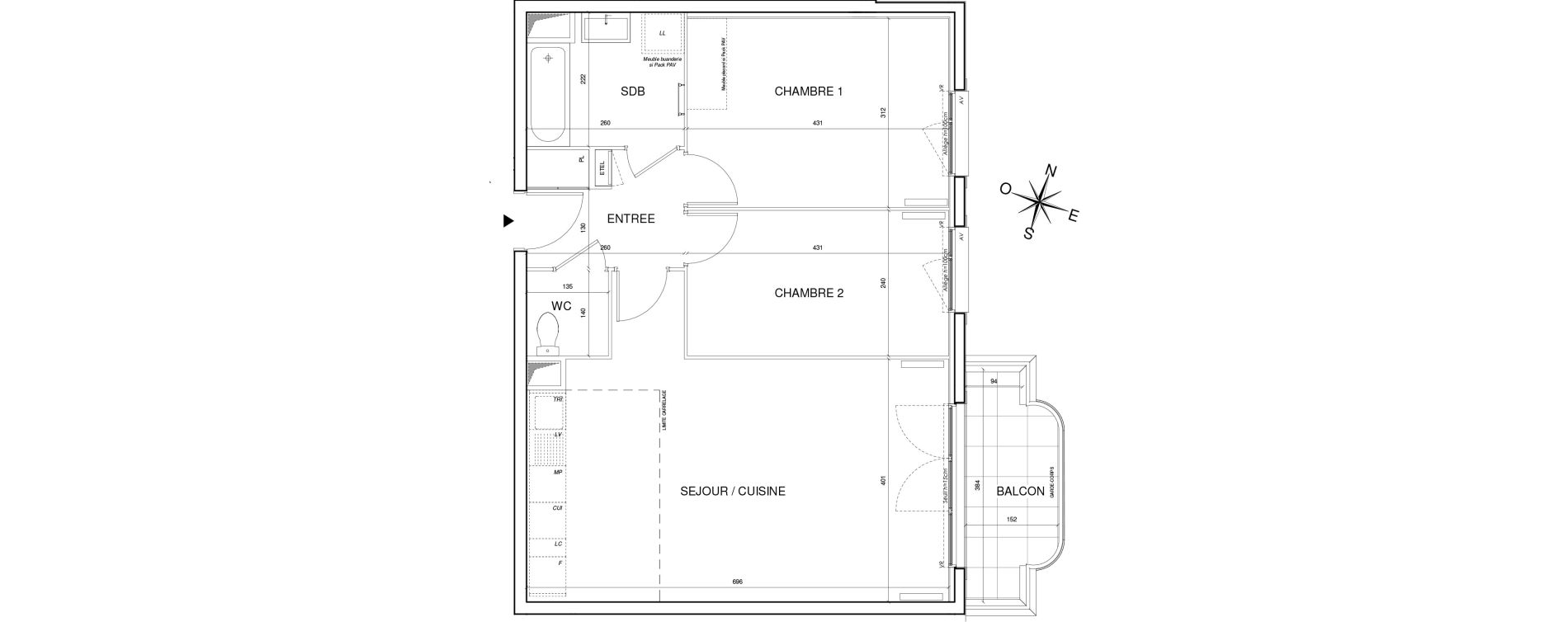 Appartement T3 de 65,17 m2 &agrave; Thiais Centre