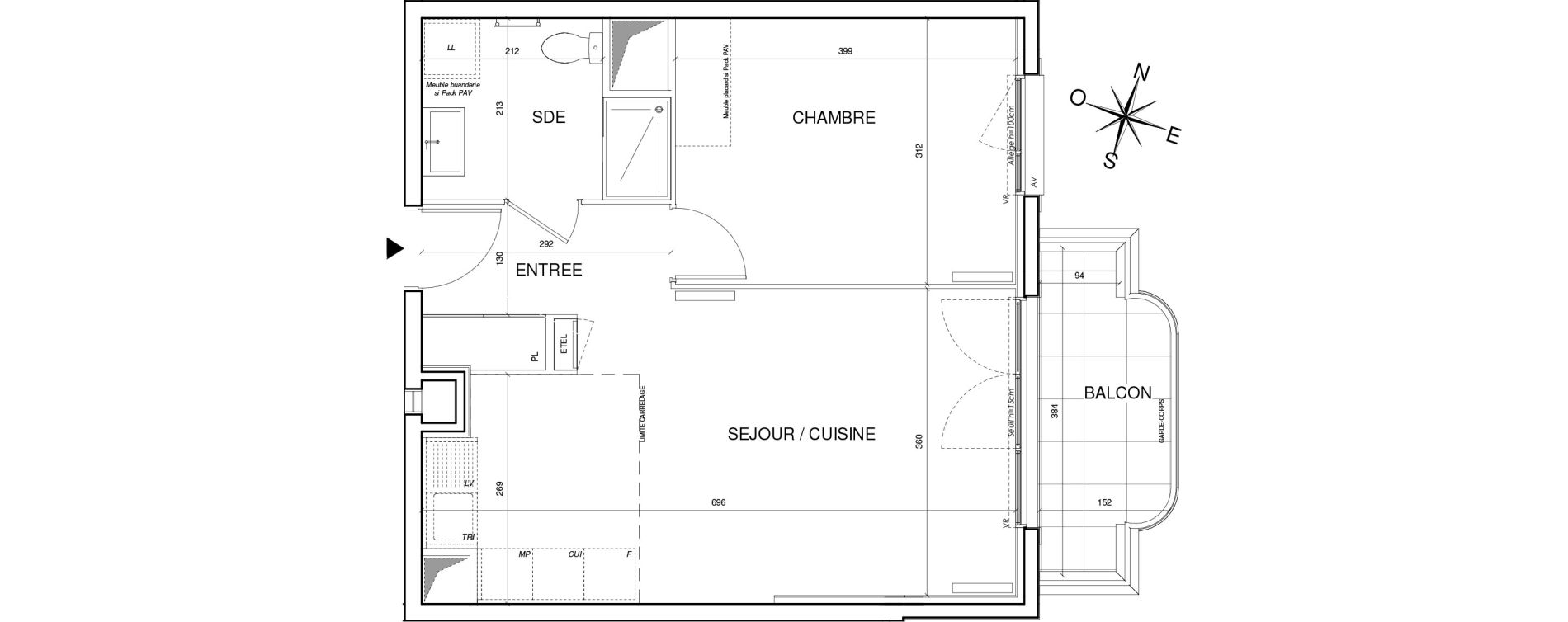 Appartement T2 de 45,05 m2 &agrave; Thiais Centre