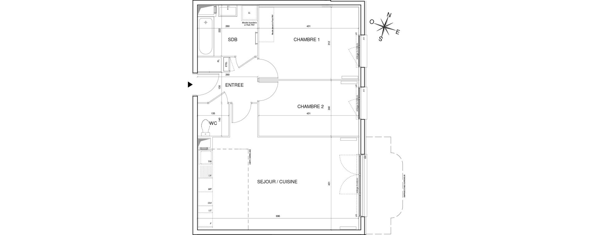 Appartement T3 de 65,17 m2 &agrave; Thiais Centre