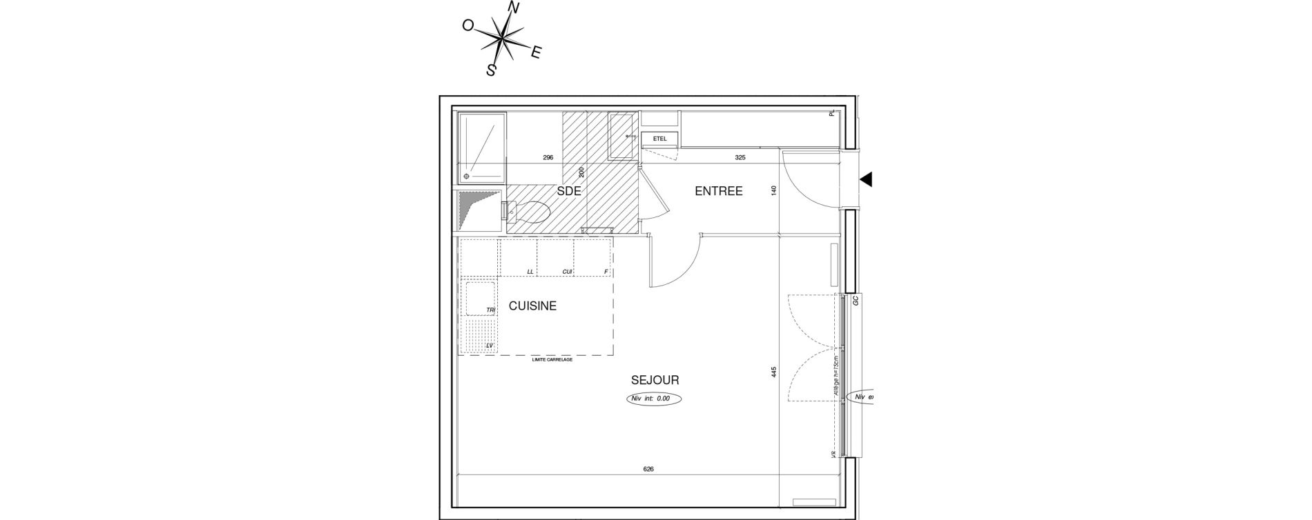 Appartement T1 de 39,41 m2 &agrave; Thiais Centre