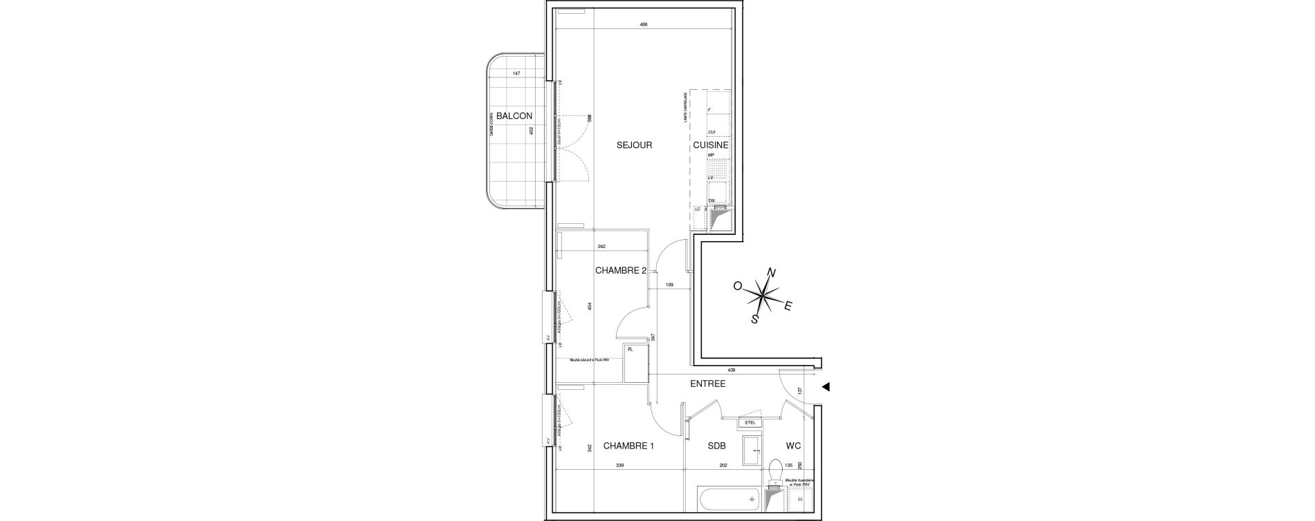Appartement T3 de 65,16 m2 &agrave; Thiais Centre