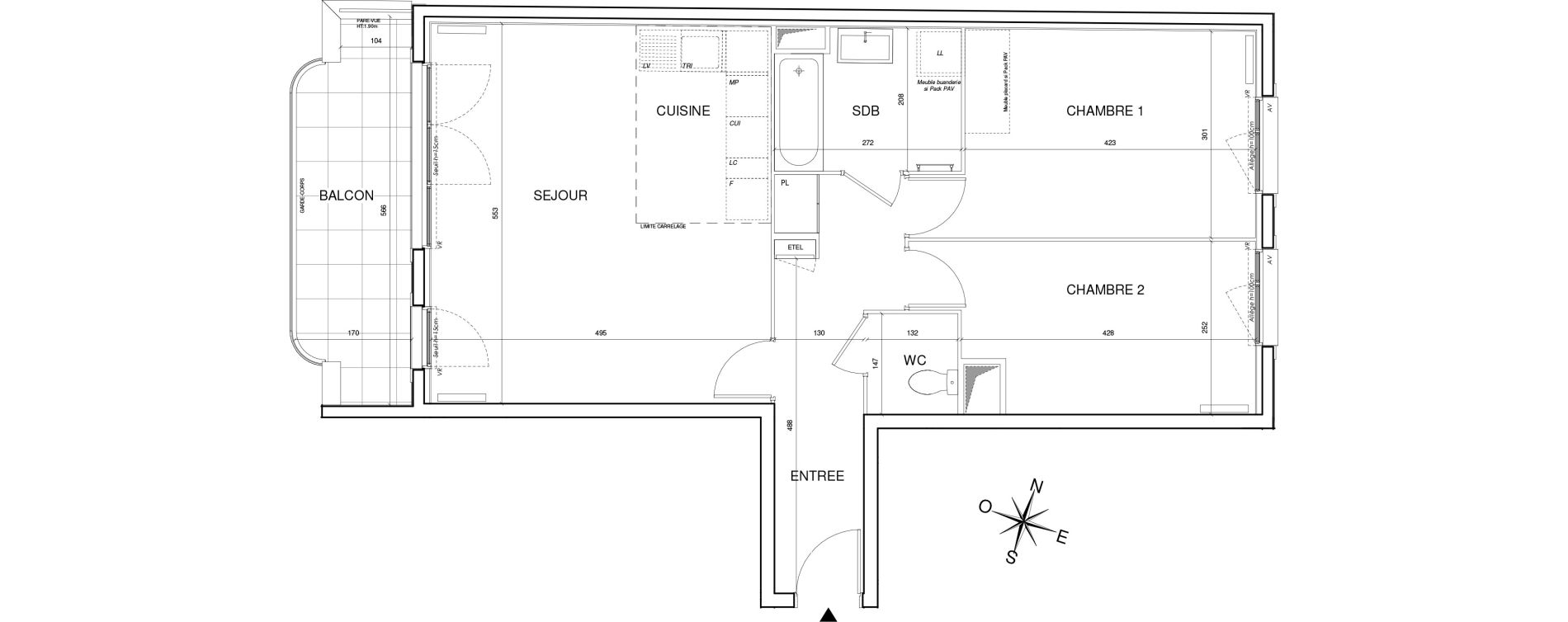Appartement T3 de 68,04 m2 &agrave; Thiais Centre