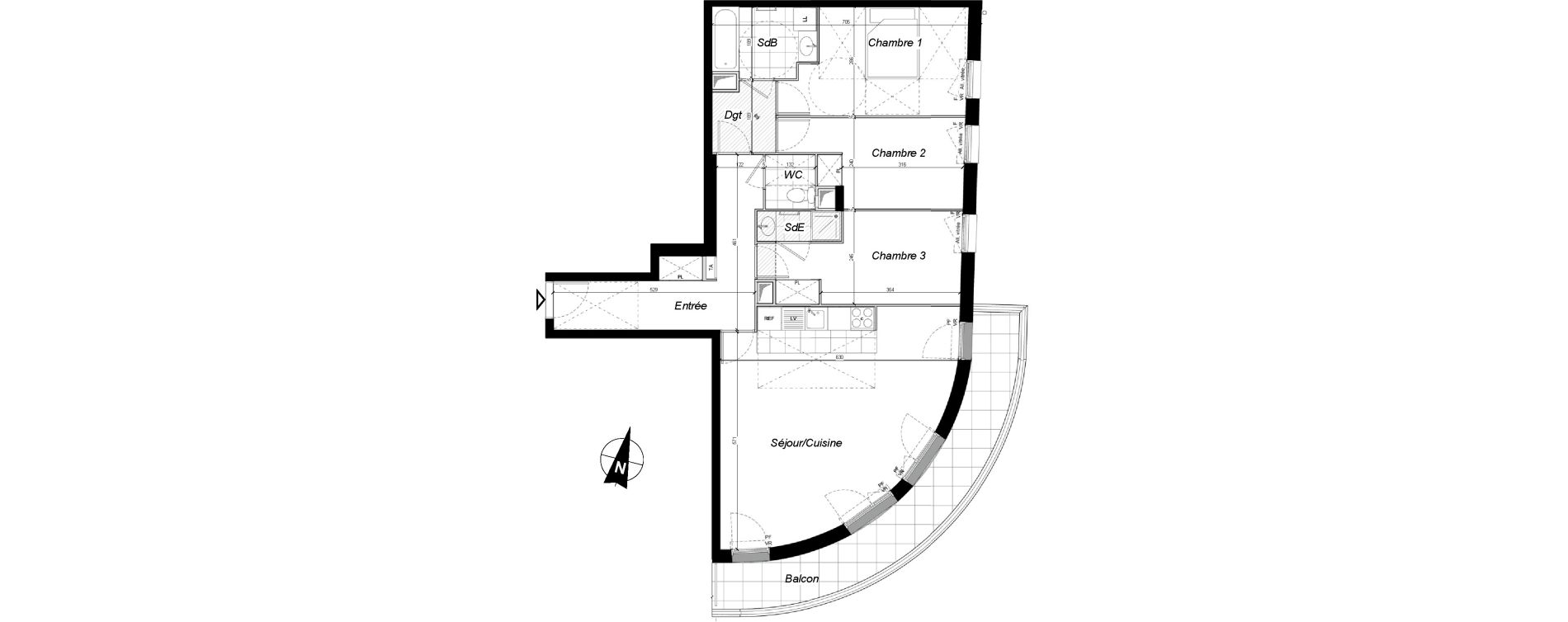 Appartement T4 de 88,07 m2 &agrave; Thiais Centre