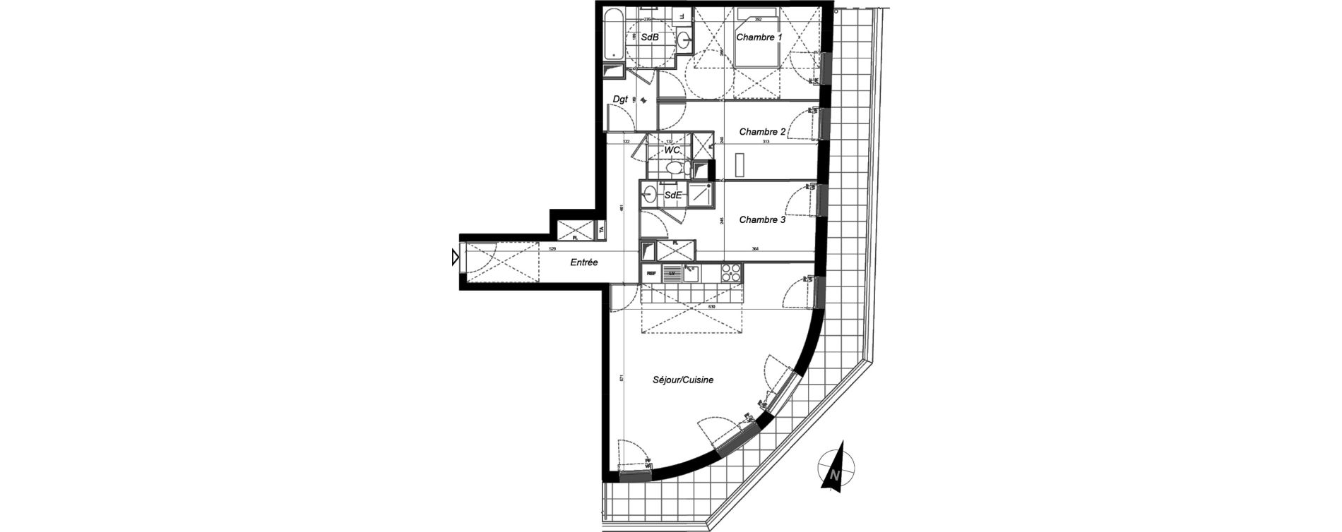 Appartement T4 de 88,07 m2 &agrave; Thiais Centre