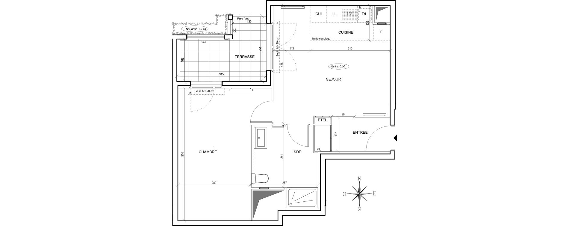 Appartement T2 de 45,55 m2 &agrave; Thiais Centre