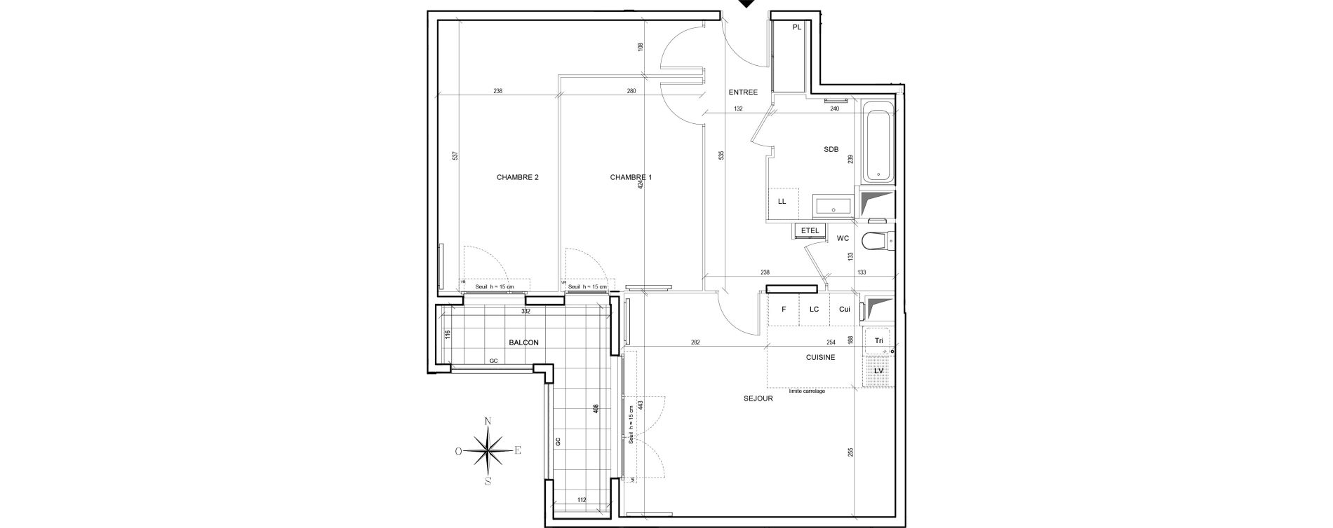 Appartement T3 de 67,10 m2 &agrave; Thiais Centre