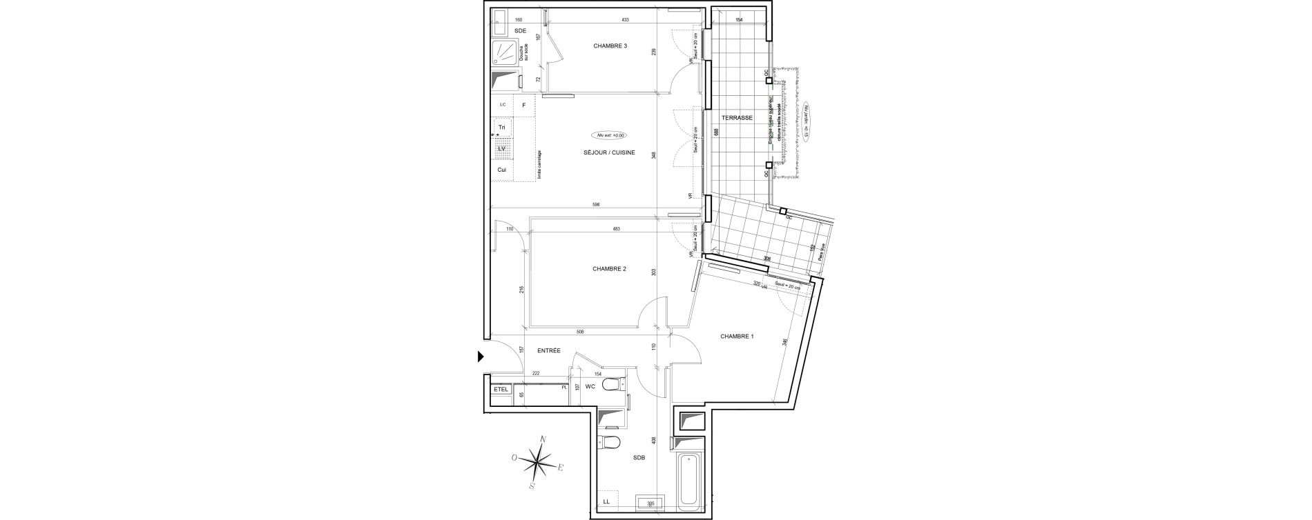Appartement T4 de 82,43 m2 &agrave; Thiais Centre